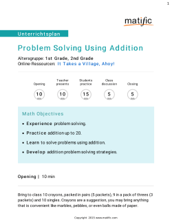 Problem Solving Using Addition