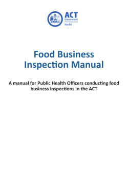 Food Business Inspection Manual