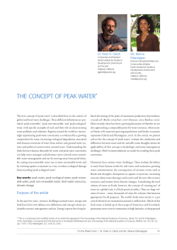the concept of peak water