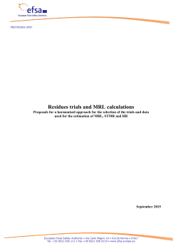 Residues trials and MRL calculations
