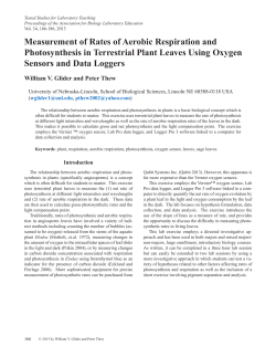 Measurement of Rates of Aerobic Respiration and Photosynthesis in