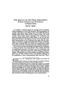 The Assault On The First Amendment Public Choice