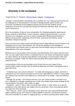 Diversity in the workplace - Legacy Bowes Group Articles