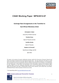 Exchange Rate Arrangements in the Transition to East African