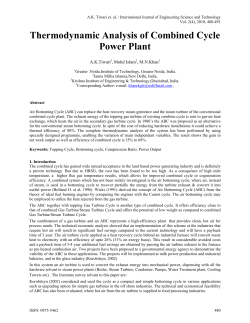 Thermodynamic Analysis of Combined Cycle Power Plant