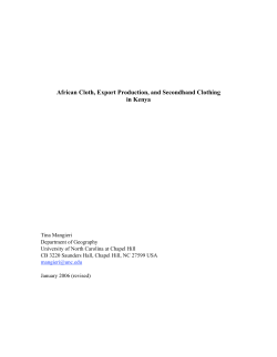 African Cloth, Export Production, and Secondhand Clothing in Kenya