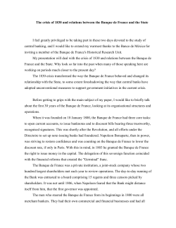 The crisis of 1830 and relations between the