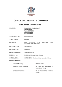 office of the state coroner findings of inquest
