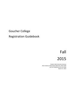 Fall 2015 - Goucher College