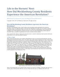 How did Mecklenburg Residents Experience the American