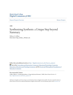 Synthesizing Synthesis: a Unique Step beyond Summary