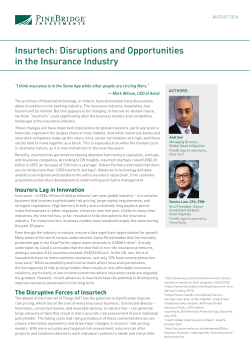 Insurtech: Disruptions and Opportunities in the Insurance Industry