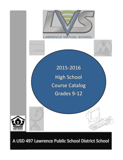 Lawrence Virtual High School Academy Course Catalog