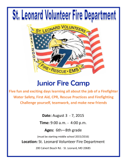 Junior Fire Camp - St. Leonard Volunteer Fire Department