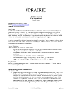 eLEARNING SYLLABUS IS 140 World Religions 3 credit hours