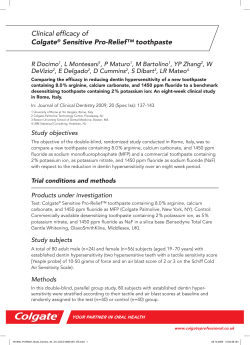Clinical efficacy of Colgate&reg; Sensitive Pro