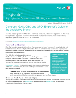 Employer`s Guide to the Legislative Branch