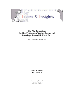 Pushing past Japan`s wartime legacy and