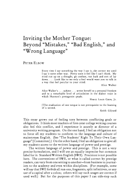 Inviting the Mother Tongue: Beyond "Mistakes," "Bad