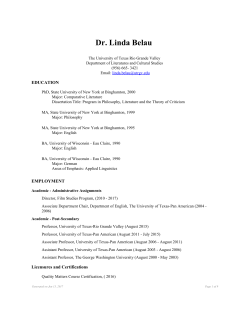 Dr. Linda Belau - University of Texas Rio Grande Valley