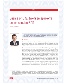Basics of US tax-free spin-offs under section 355