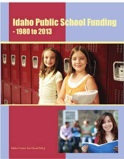 Idaho Public School Funding - Idaho Center for Fiscal Policy