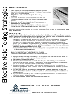 Effective Note Taking Strategies