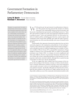 Cabinet Formation in Parliamentary Democracies