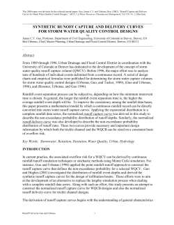 Synthetic Runoff Capture and Delivery Curves For Storm Water