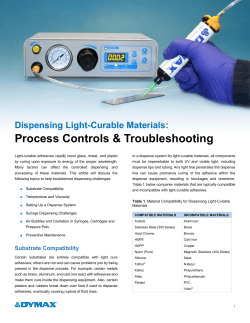 Dispensing Light-Curable Materials: Process Controls
