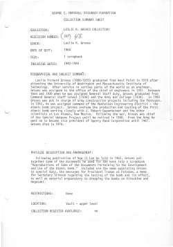 Collection Guide - George C. Marshall Foundation