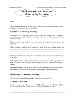 Philosophy and Practices of Nurturing Parenting