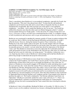 LUDWIG VAN BEETHOVEN Symphony No. 4 in B