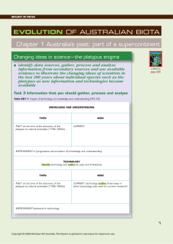 1.3.3 The Platypus Enigma Task 3 Table