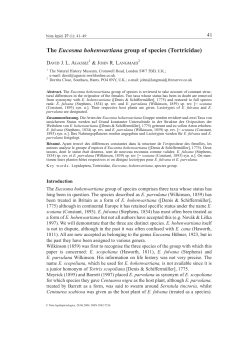 The Eucosma hohenwartiana group of species (Tortricidae)