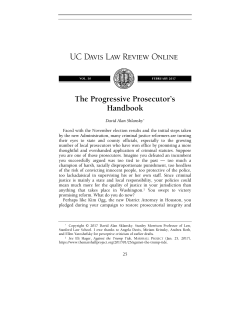 The Progressive Prosecutor`s Handbook