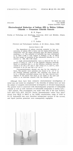 Electrochemical Reduction of Indium (III) in Molten Lithium Chloride