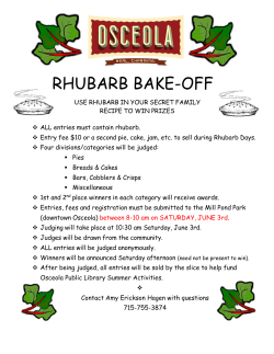 Rhubarb Bake-off - Osceola Rhubarb Days