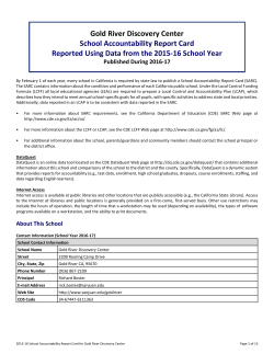 Gold River Discovery Center School Accountability Report Card