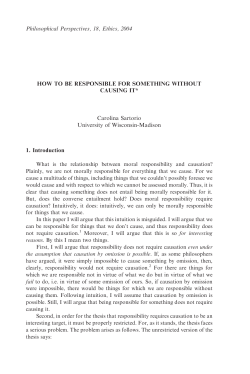 HOW TO BE RESPONSIBLE FOR SOMETHING