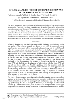infinity as a multi-faceted concept in history and in the