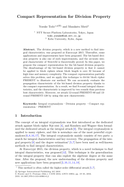 Compact Representation for Division Property