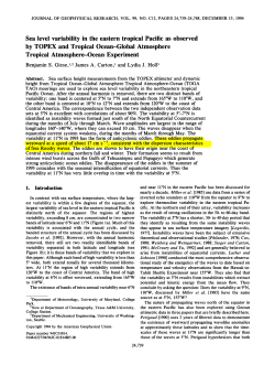 Sea level variability in the eastern tropical Pacific as observed by