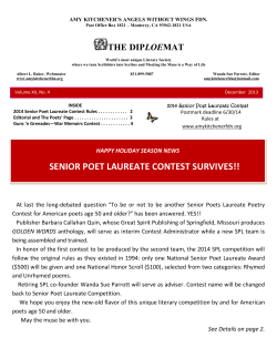 SENIOR POET LAUREATE CONTEST SURVIVES!!