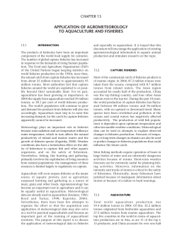 application of agrometeorology to aquaculture and fisheries