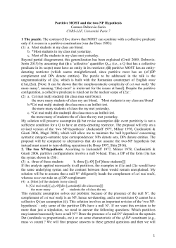 Partitive MOST and the two-NP Hypothesis