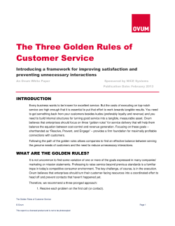 The Three Golden Rules of Customer Service