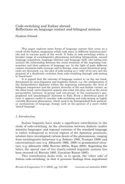 Code-switching and Italian abroad. Reflections