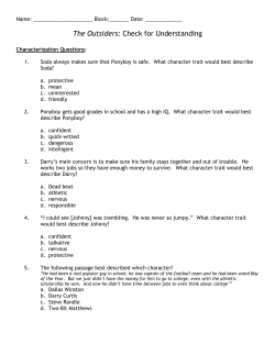 The Outsiders: Check for Understanding