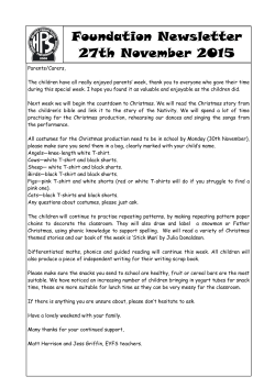 Foundation Newsletter 27th November 2015